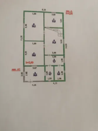 үйдің жоспары мен бөлмелердің өлшемдері