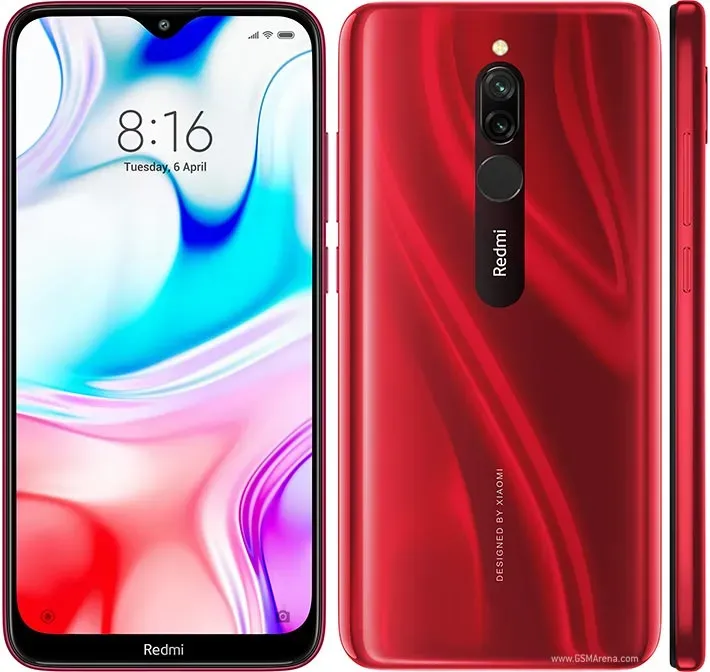 Redmi 8 смартфонының алдыңғы және артқы панелі