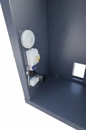 Универсальный почтовый ящик из темного дерева с белой дверцей