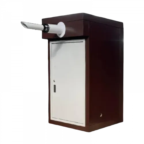 Универсальный почтовый ящик из темного дерева с белой дверцей