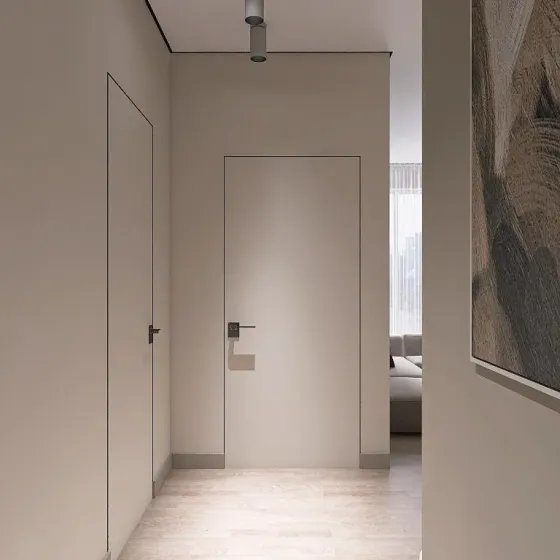 Спальня с комфортабельной кроватью и современными шкафами