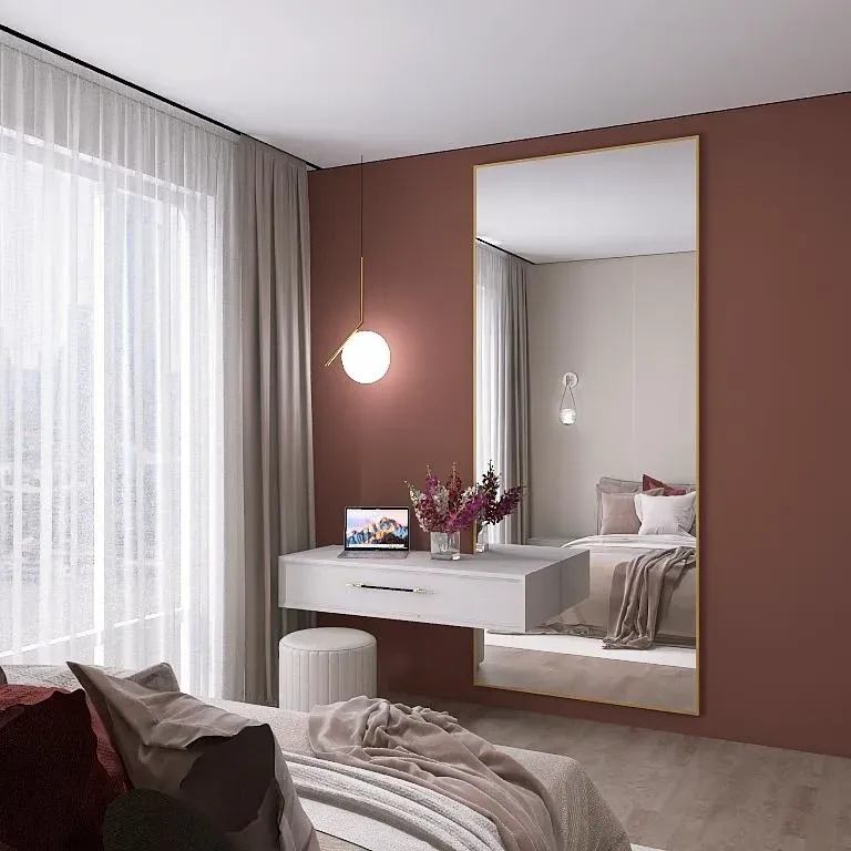 Жұмсақ жарықпен безендірілген жайлы бөлмедегі айналадағы сурет