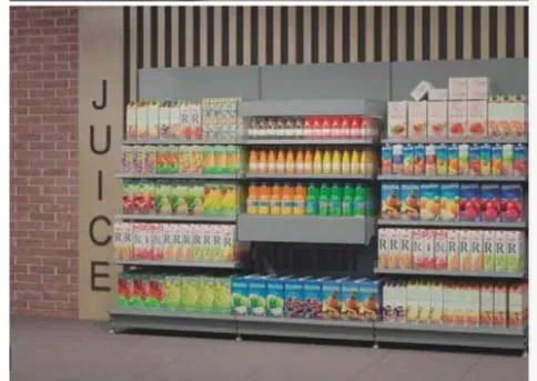 Пустые полки с продуктами в магазине