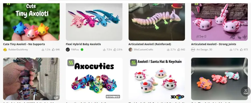 Коллекция различных аксолотлей и фигурок