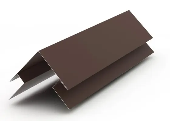 Коричневая пластиковая полоса с треугольными краями, подходящая для использования в строительстве