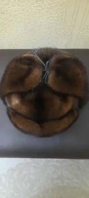 Коричневі реңкті мех шляпа