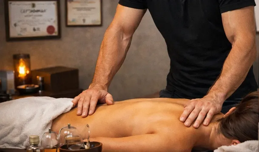 Массаж спины с использованием техники релаксации