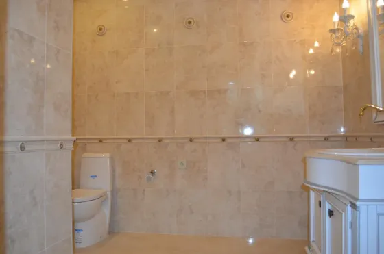 Снимок ванной комнаты с туалетом и раковиной