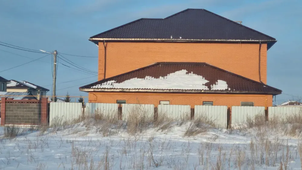 Қармен жабылған кірпіш үйдің артқы фасады