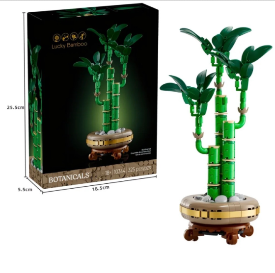 Мини орхидея из конструктора LEGO, изображение с упаковкой и готовой моделью