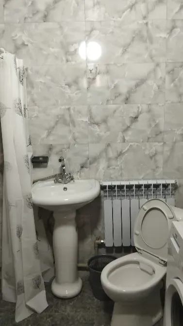 Ванная комната с умывальником и унитазом