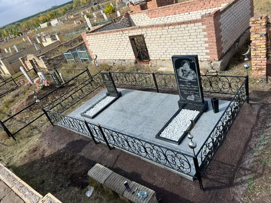 Кладбище с надгробиями на фоне заброшенных могил