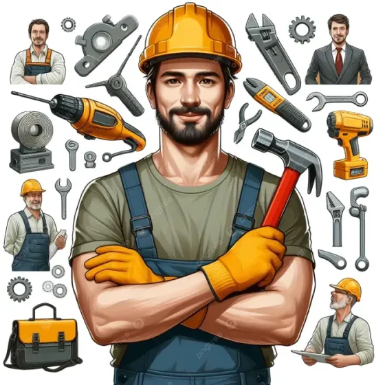 Қызыл формалы механик құралдарымен және көзілдірігімен графиканың фонында