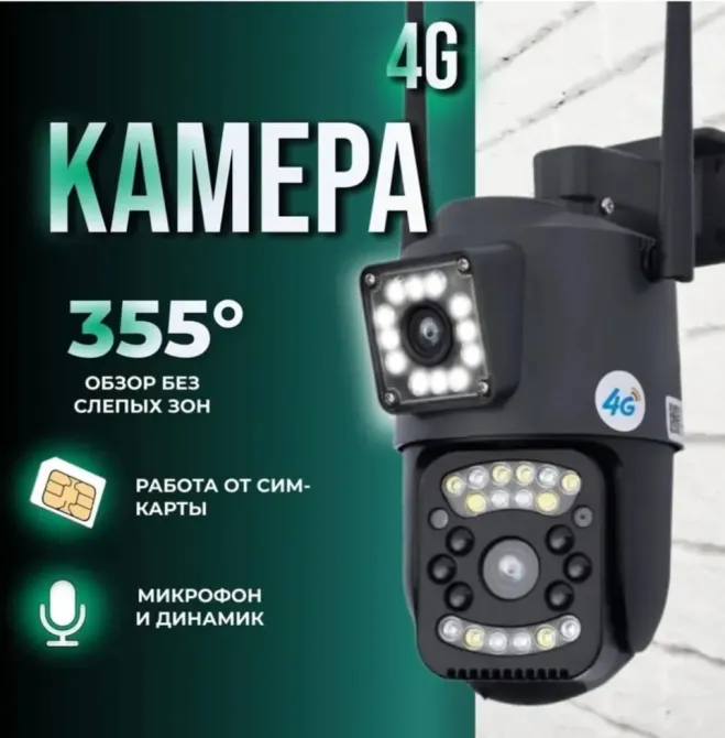 Камера с обзором 355°, работа от SIM-карты, наличие микрофона и динамика
