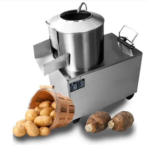 Машинка для очистки картофеля и других корнеплодов с ведром картошки и таро