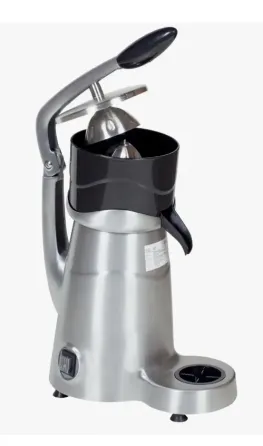 Соковыжималка из нержавеющей стали с черной ручкой и выжимным стаканом
