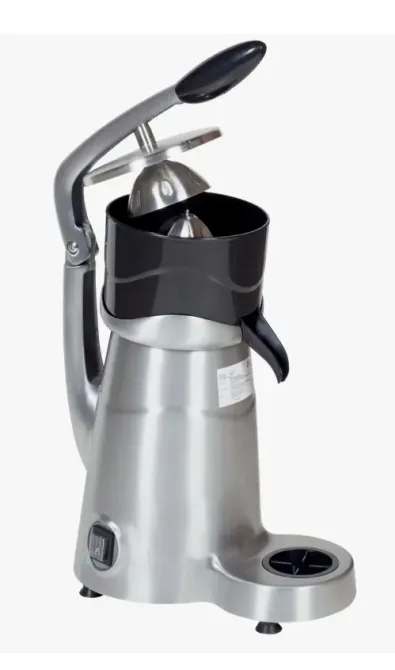 Соковыжималка из нержавеющей стали с черной ручкой и выжимным стаканом