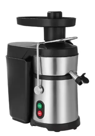 Жезден жасалған шырын сыққыш, қосу және сөндіру түймелерімен