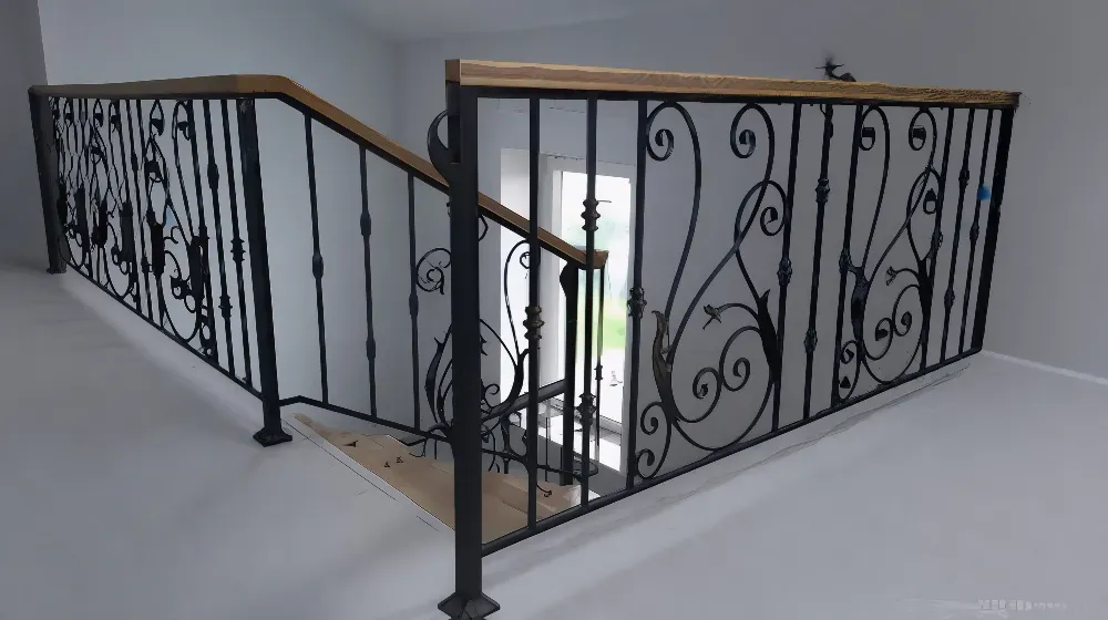 Перила лестницы с художественной ковкой