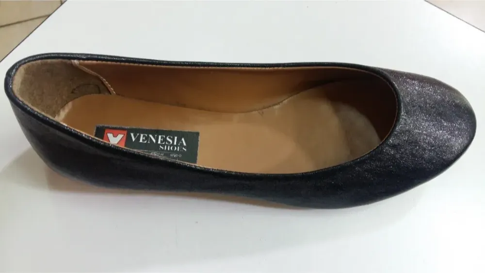 Классические черные балетки Venesia с внутренней отделкой