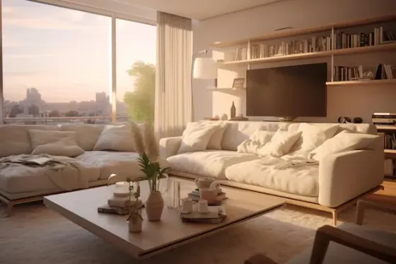 Ер адам бояу валиком жарық бөлменің қабырғасын сырлап жатыр