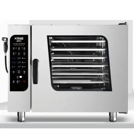 Электрическая печь с стеклянной дверцей и цифровым управлением, предназначенная для выпечки и жарки еды