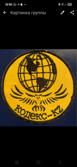 Значок с глобусом и надписью 