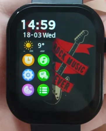 Изображение смарт-часов с яркими иконками приложений