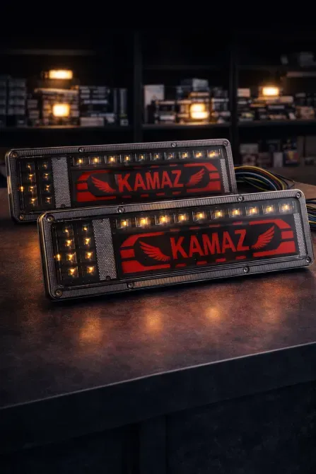Пара LED фар с логотипом KAMAZ