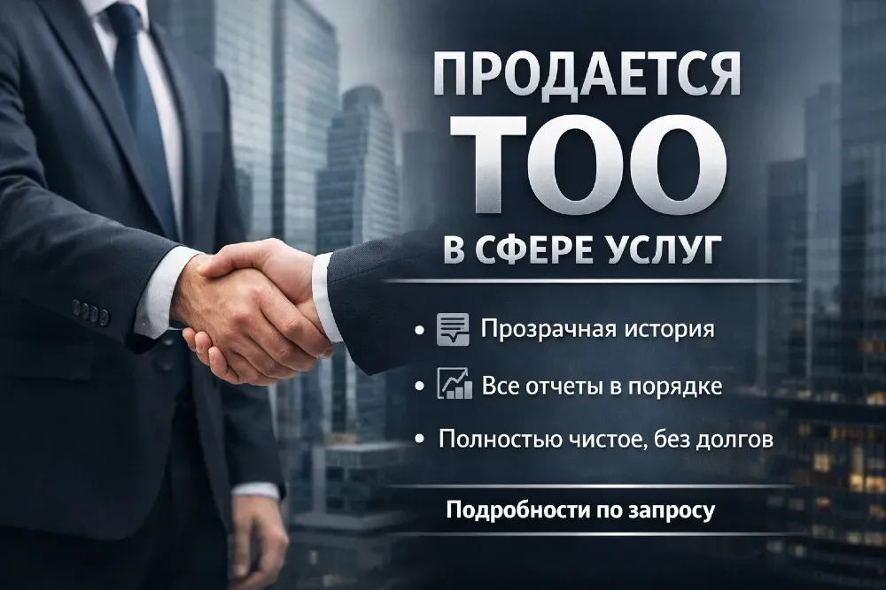 Продажа бизнеса ТОО с прозрачной историей и отчетами