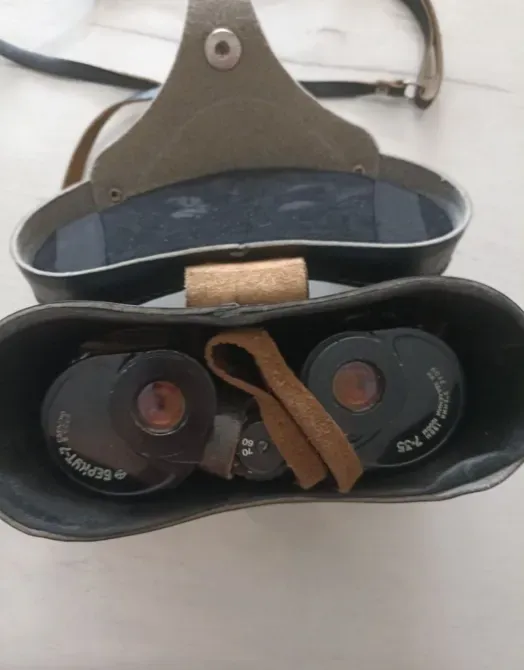 Внутреннее содержимое сумки с двумя линзами и ремешком