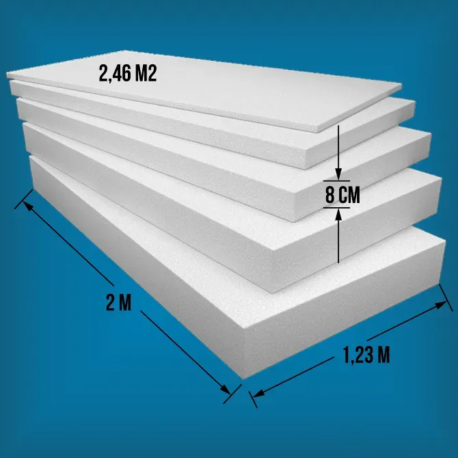 Плиты пенопласта различных толщин и размеров, на фоне синего | Плиты пенопласта различной толщины и размеров, на синем фоне | Плиты пенопласта разной толщины и размеров, на синем фоне | Хранение больших блоков пенопласта в складском помещении