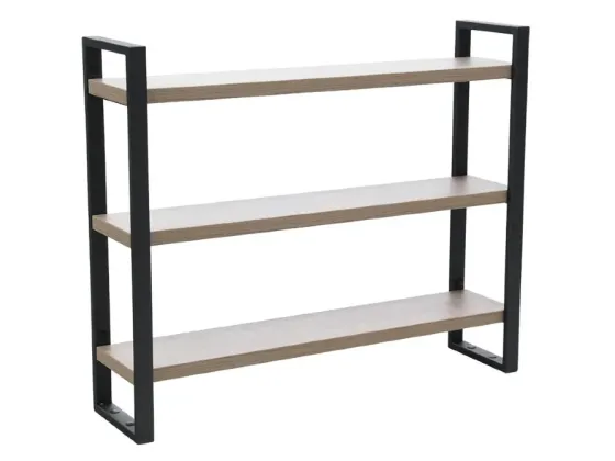 Полка с тремя уровнями и черной металлической рамой