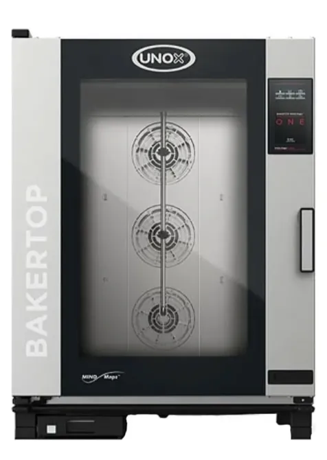 Профессиональная печь для выпечки UNOX BAKERTOP с несколькими уровнями и прозрачной дверцей для контроля процесса