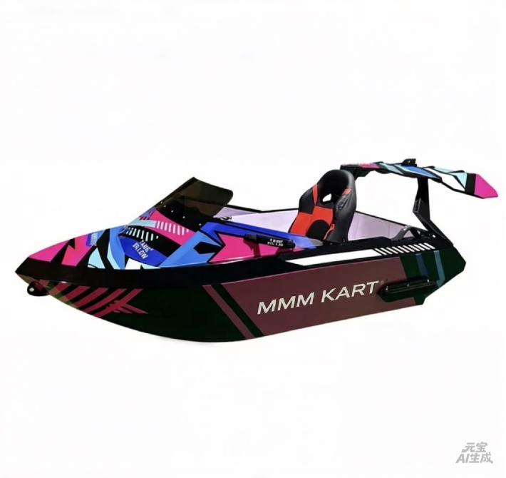 Цветная лодка с дизайном и надписью 