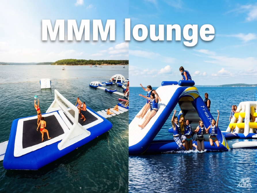 МММ лаунж с развлечениями на воде и группами отдыхающих