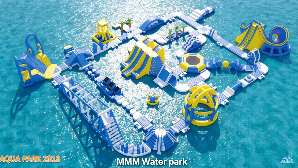 Аквапарк MMM с водными горками и надувными установками