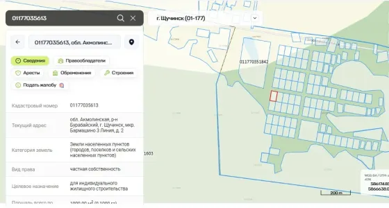 Карта с указанием местоположения в районе Шученк
