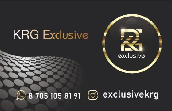 Дизайн визитной карточки компании KRG Exclusive с логотипом и контактной информацией