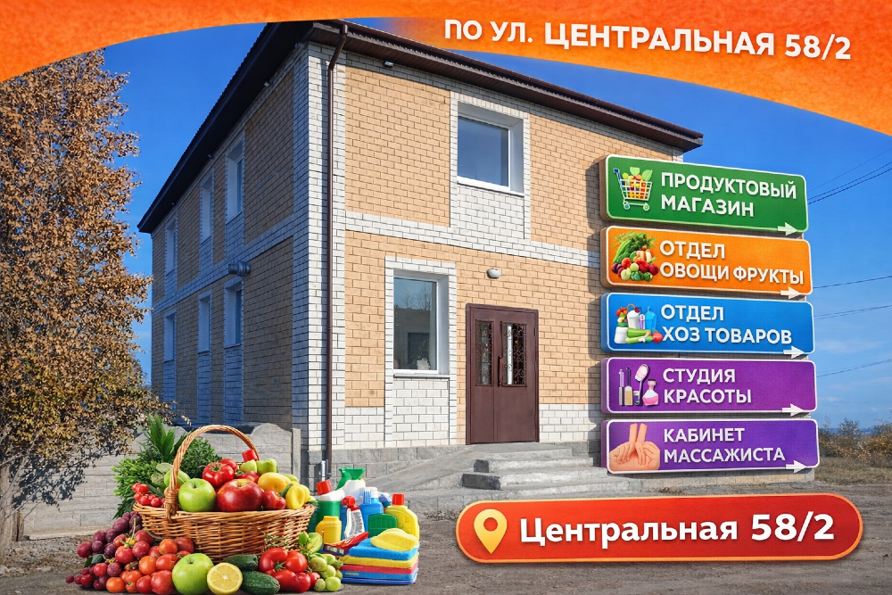 Здание на улице Центральной 58/2 с магазинами и услугами