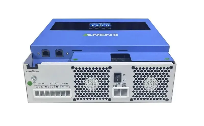 Задняя панель гибридного солнечного инвертора Anenji с разъемами для подключения
