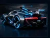 Современный спортивный автомобиль с яркими неоновыми огнями, стильный дизайн и агрессивные линии кузова
