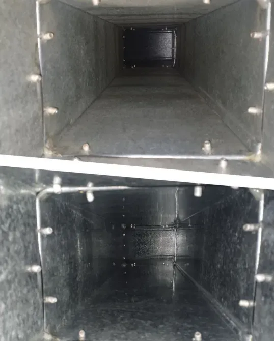 Тазалаудан бұрын және кейін вентиляциялық арнаның жағдайы