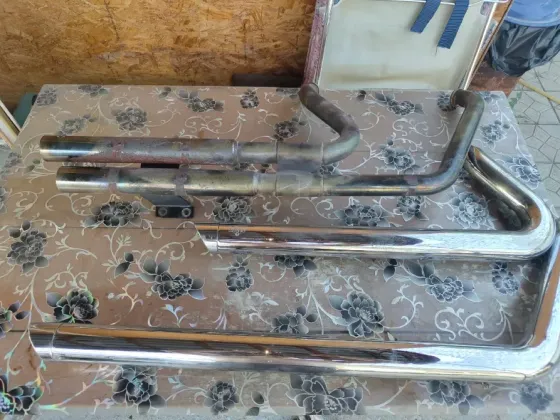 Хромированная выхлопная труба для мотоцикла