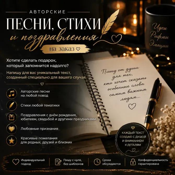 Авторские песни, стихи и поздравления на заказ