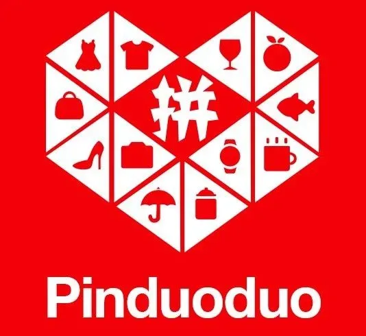 Логотип Pinduoduo с красным сердцем и названием компании