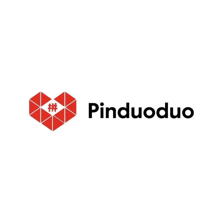 Логотип Pinduoduo с красным сердцем и названием компании