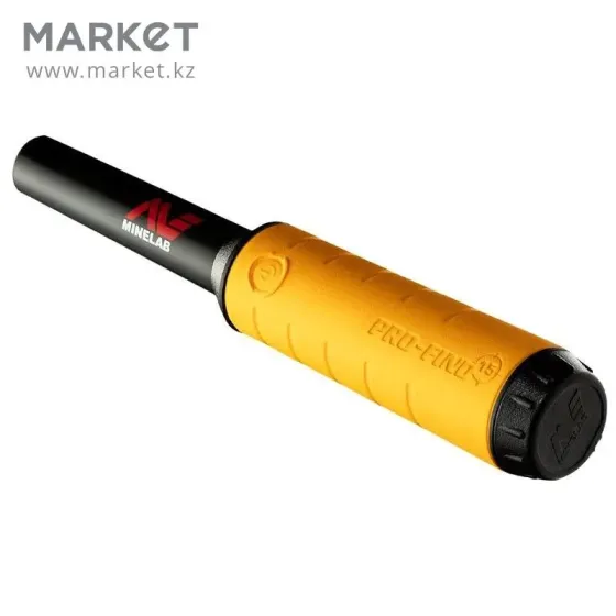 Металлоискатель Minelab Pro-Find 15 с жёлтым рукояткой и чёрным корпусом, предназначенный для точной находки металлов