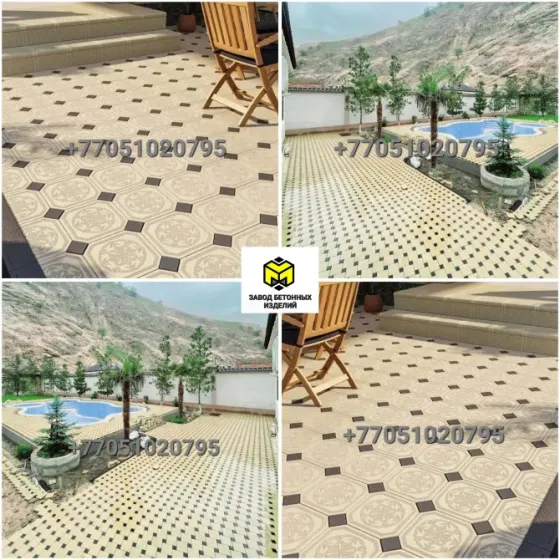 Плитка для мощения с оригинальным и евробычкой дизайном